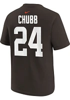 Nick Chubb Cleveland Browns Youth Brown Name and Number Player Tee