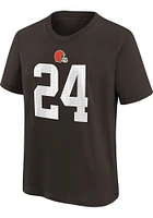 Nick Chubb Cleveland Browns Youth Brown Name and Number Player Tee