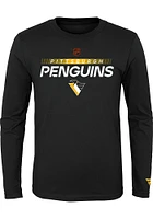Pittsburgh Penguins Youth Black Reverse Retro Authentic Pro Long Sleeve T-Shirt