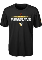 Pittsburgh Penguins Youth Black Reverse Retro Authentic Pro Short Sleeve T-Shirt