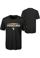 Pittsburgh Penguins Youth Black Reverse Retro Authentic Pro Short Sleeve T-Shirt