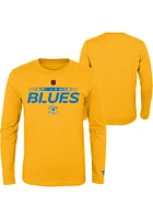St Louis Blues Youth Gold Reverse Retro Authentic Pro Long Sleeve T-Shirt