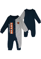 Chicago Bears Baby Navy Blue Half Time Coverall Long Sleeve One Piece
