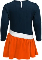 Chicago Bears Toddler Navy Blue Heart To Long Sleeve Dress