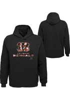 Cincinnati Bengals Youth Black Camo Primary B Logo Long Sleeve Hoodie