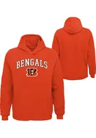 Cincinnati Bengals Youth Orange Team Arch B Logo Long Sleeve Hoodie