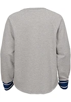 Penn State Nittany Lions Girls Navy Blue Raw Edge Crew Long Sleeve Sweatshirt