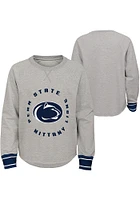 Penn State Nittany Lions Girls Navy Blue Raw Edge Crew Long Sleeve Sweatshirt