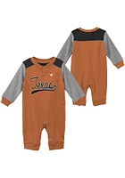 Texas Longhorns Baby Burnt Orange Scrimmage Design Long Sleeve One Piece
