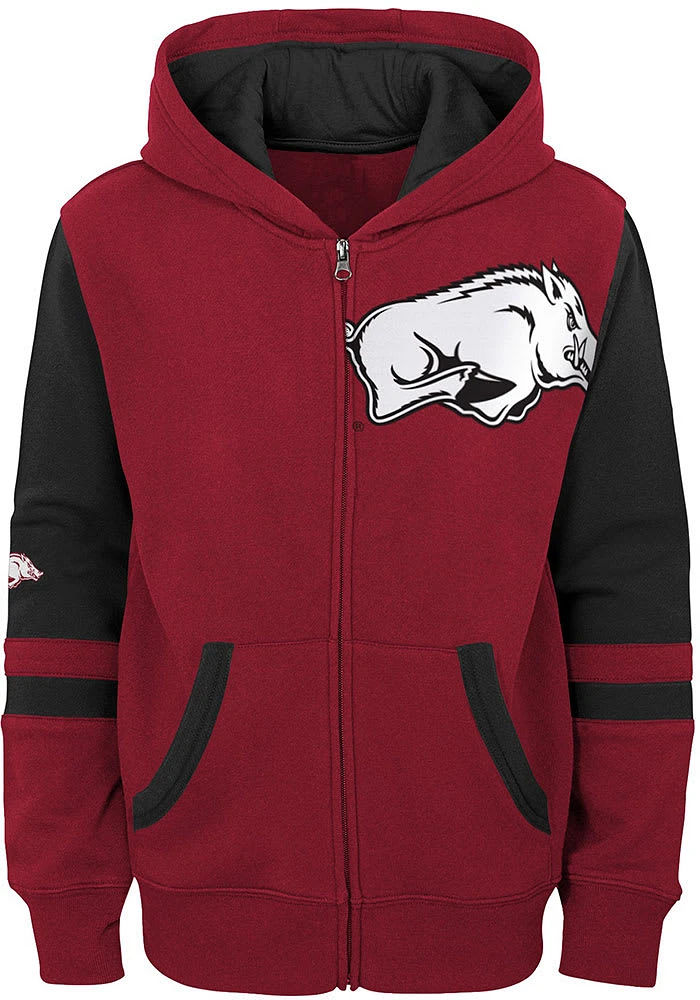 Arkansas Razorbacks Youth Cardinal Stadium Long Sleeve Full Zip Jacket