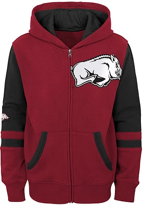 Arkansas Razorbacks Youth Cardinal Stadium Long Sleeve Full Zip Jacket
