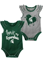 Michigan State Spartans Baby Green Touch Down Set One Piece