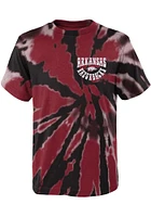 Arkansas Razorbacks Youth Cardinal Pennant Tie Dye Short Sleeve T-Shirt