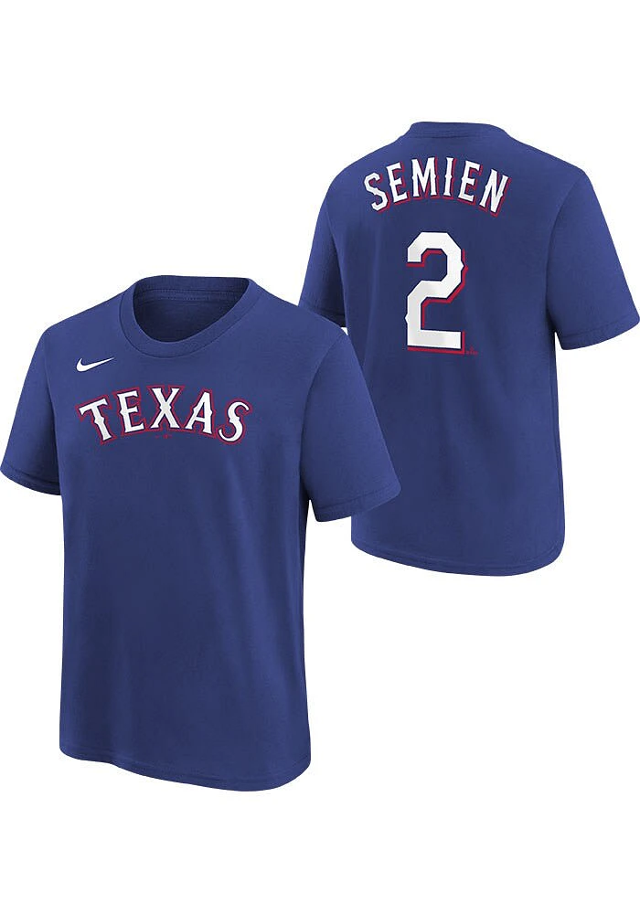 Marcus Semien Texas Rangers Boys Blue NN Short Sleeve T-Shirt