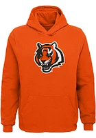 Cincinnati Bengals Boys Orange Primary Logo Long Sleeve Hooded Sweatshirt