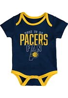 Indiana Pacers Baby Navy Blue Game Time 3PK One Piece
