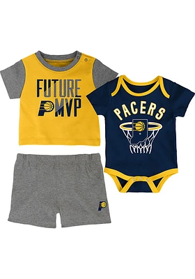Indiana Pacers Infant Navy Blue 3PK Numbers Set Top and Bottom