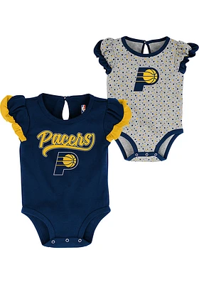 Indiana Pacers Baby Navy Blue Scream and Shout 2PK Design Set One Piece