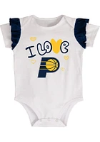 Indiana Pacers Infant Girls Navy Blue I Love Basketball Set Top and Bottom