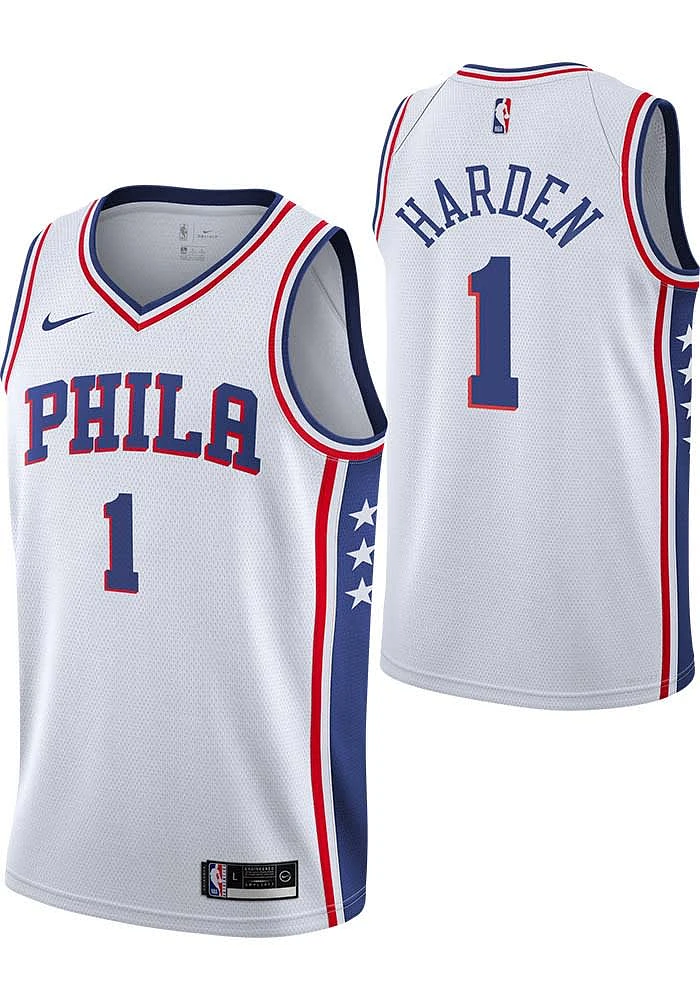 James Harden Nike Philadelphia 76ers Youth Association Icon White Basketball Jersey