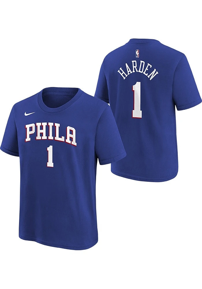 James Harden Philadelphia 76ers Youth Blue Icon NN Player Tee