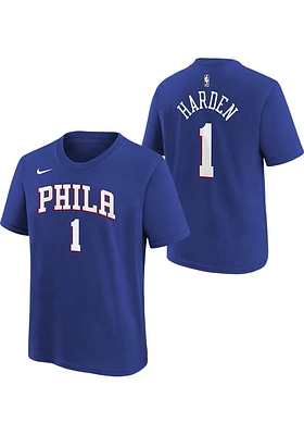 James Harden Philadelphia 76ers Youth Blue Icon NN Player Tee