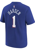 James Harden Philadelphia 76ers Youth Blue Icon NN Player Tee