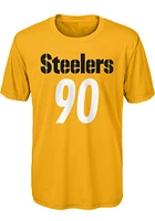 TJ Watt Pittsburgh Steelers Youth Gold Mainliner NN Perf Player Tee