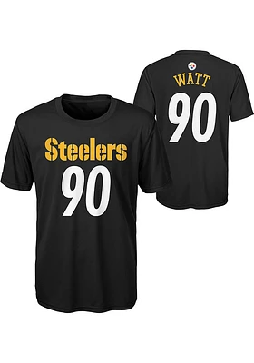 TJ Watt Pittsburgh Steelers Youth Black Mainliner NN Perf Player Tee
