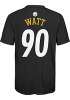 TJ Watt Pittsburgh Steelers Youth Black Mainliner NN Perf Player Tee