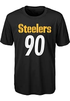 TJ Watt Pittsburgh Steelers Youth Black Mainliner NN Perf Player Tee