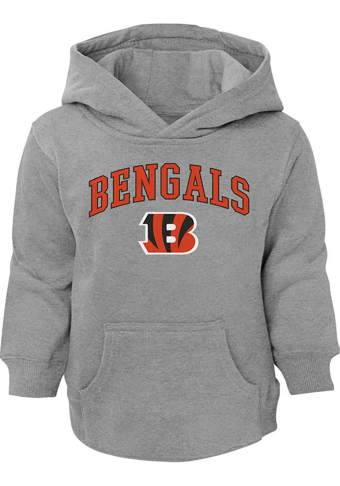 Cincinnati Bengals Toddler Grey Arch Mascot Long Sleeve Hooded Sweatshirt