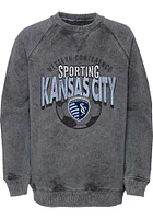 Sporting Kansas City Youth Charcoal Storm Fleece Long Sleeve Crew Sweatshirt