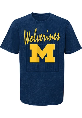 Michigan Wolverines Youth Blue Headliner Short Sleeve T-Shirt