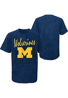 Michigan Wolverines Youth Blue Headliner Short Sleeve T-Shirt