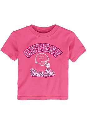 Chicago Bears Toddler Girls Pink Cutest Fan Short Sleeve T-Shirt