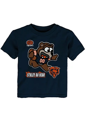 Staley Da Bear Chicago Bears Infant Mascot Sizzle Short Sleeve T-Shirt Navy Blue