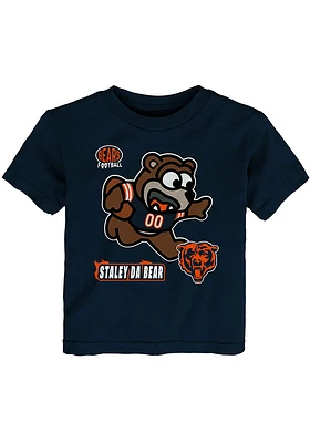 Staley Da Bear  Outer Stuff Chicago Bears Toddler Navy Blue Mascot Sizzle Short Sleeve T-Shirt