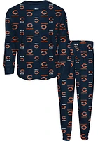 Chicago Bears Boys All Over Logo Set PJ - Navy Blue