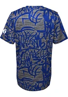 Philadelphia 76ers Youth Blue Court Mural Short Sleeve T-Shirt