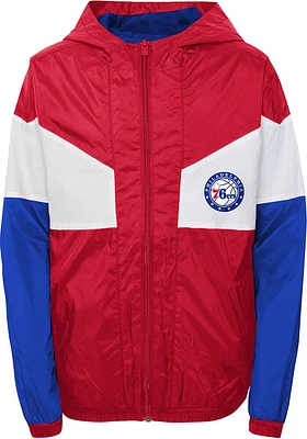 Philadelphia 76ers Youth Blue Pickup Game Windbreaker Light Weight Jacket
