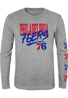 Philadelphia 76ers Boys Grey Get Busy Long Sleeve T-Shirt