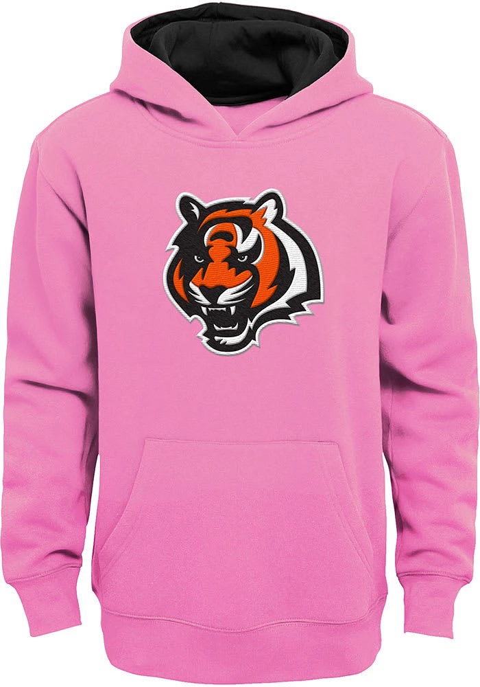 Cincinnati Bengals Girls Pink Prime Long Sleeve Hooded Sweatshirt