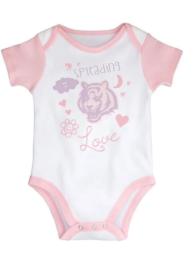 Cincinnati Bengals Infant Girls White Spreading Love Set Top and Bottom