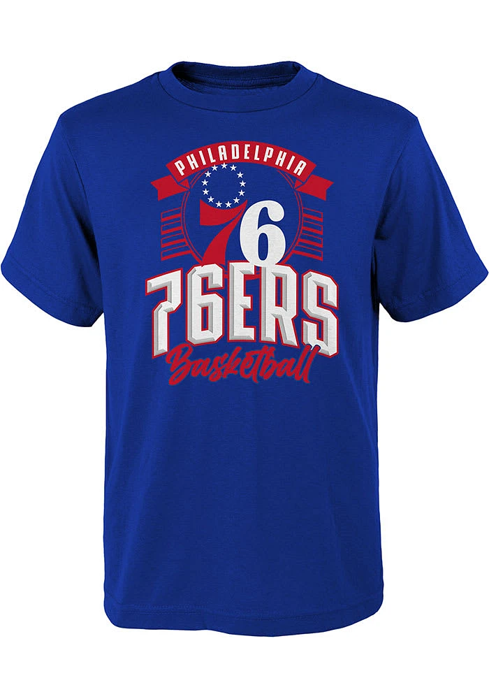 Philadelphia 76ers Youth Blue Tip Off Short Sleeve T-Shirt