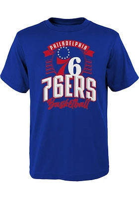 Philadelphia 76ers Youth Blue Tip Off Short Sleeve T-Shirt