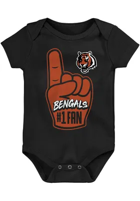 Cincinnati Bengals Baby Black Hands Off Short Sleeve One Piece