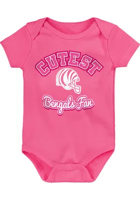 Cincinnati Bengals Baby Pink Cutest Fan Short Sleeve One Piece