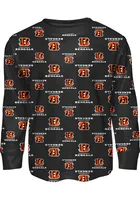 Cincinnati Bengals Kids Black All Over Logo Set Loungewear PJ