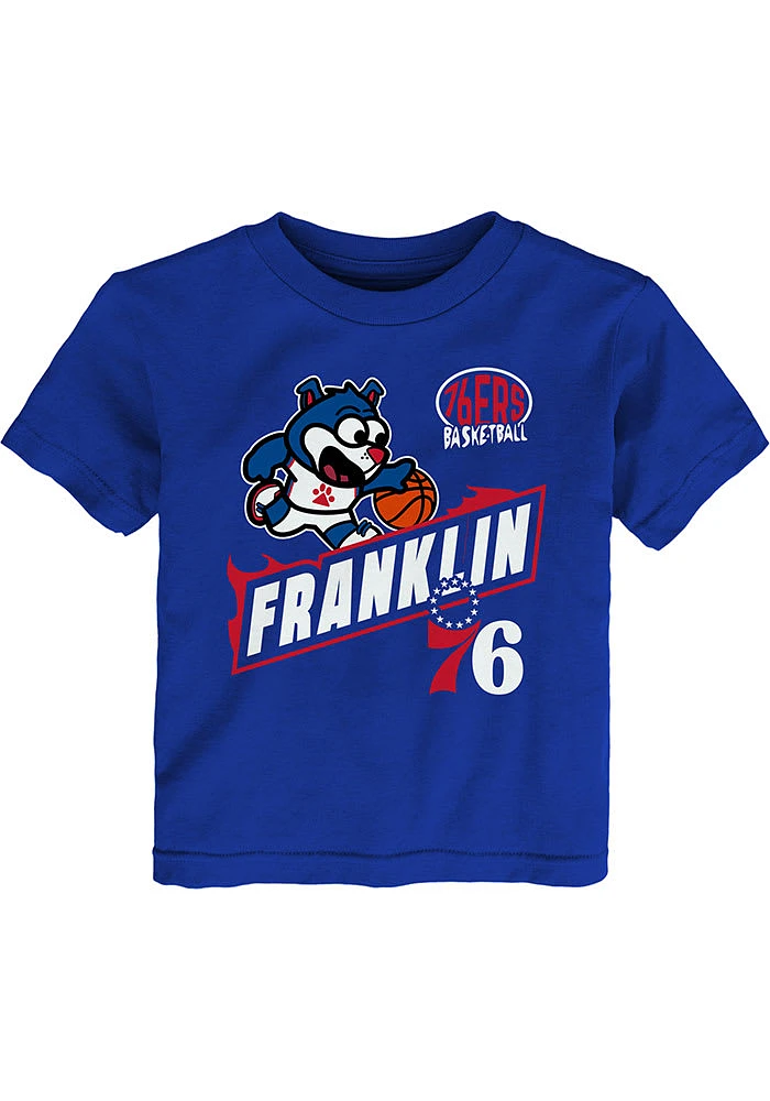Franklin the Dog Outer Stuff Philadelphia 76ers Toddler Blue Sizzle Short Sleeve T-Shirt